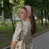 Косынка гофре из шифона, пудровый — изображение 2
