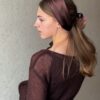 Атласный платок, темный шоколад — изображение 2