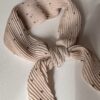 Косынка гофре из шифона, бежевая в горошек — изображение 2