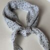 Косынка-гофре из шифона, серый в горошек